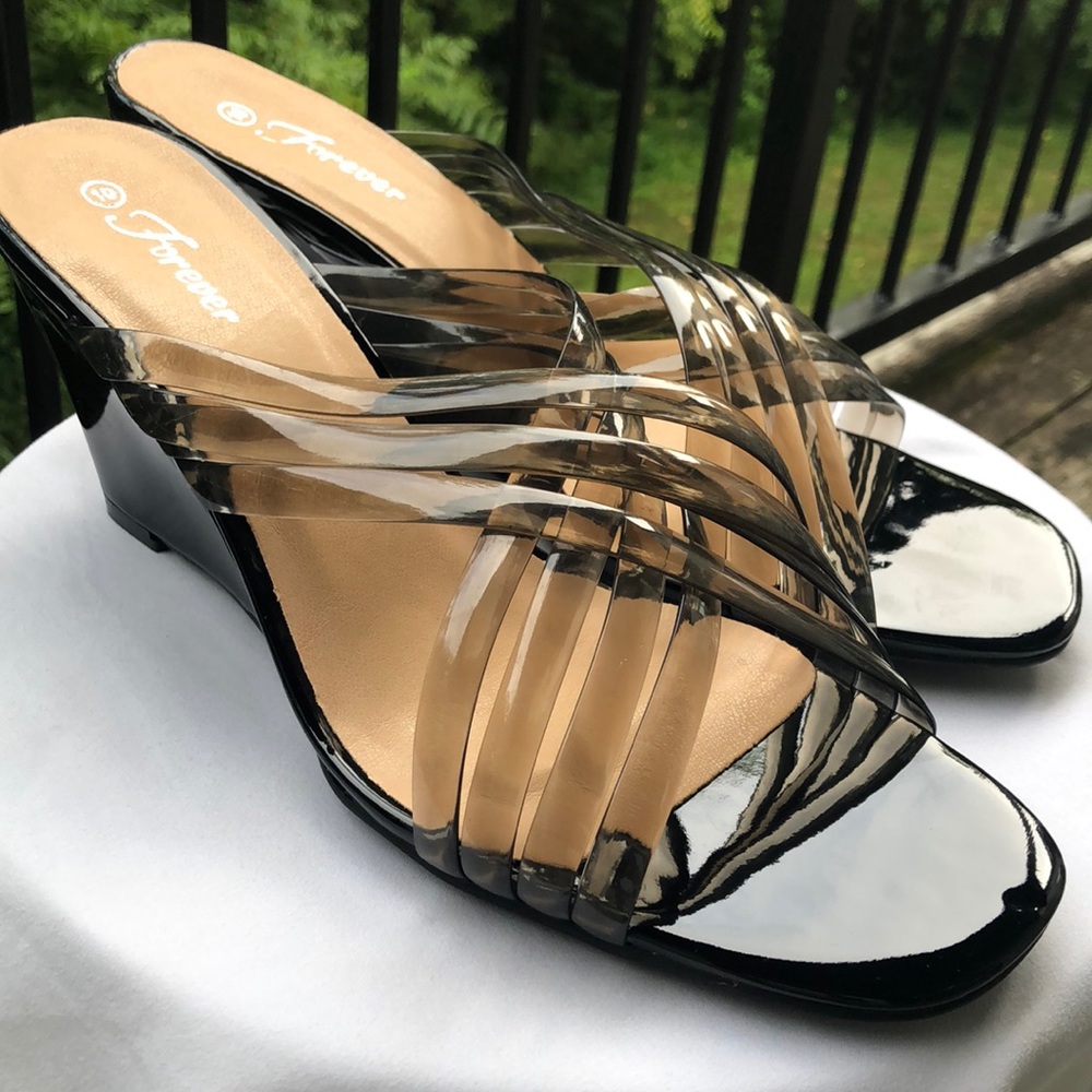 ‼️LAST PAIR‼️ CrissCross Black Jelly/Wedge Sandals